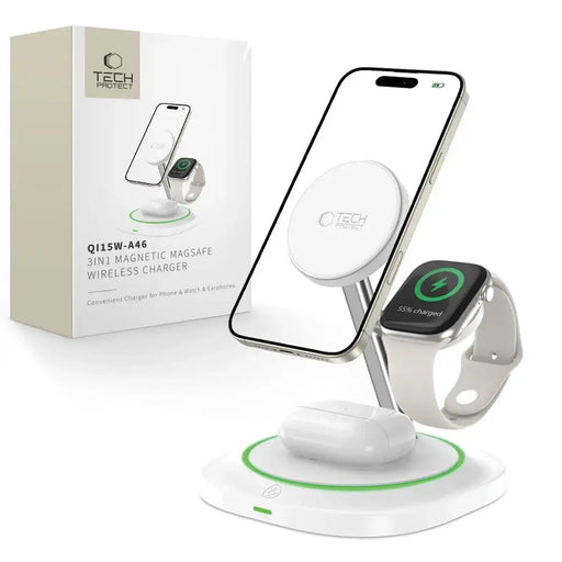 Tech-Protect QI15W-A46 3в1 Магнитно индуктивно зарядно