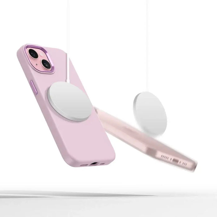 Tech-Protect силиконов PU MagSafe калъф за iPhone 15 - розов