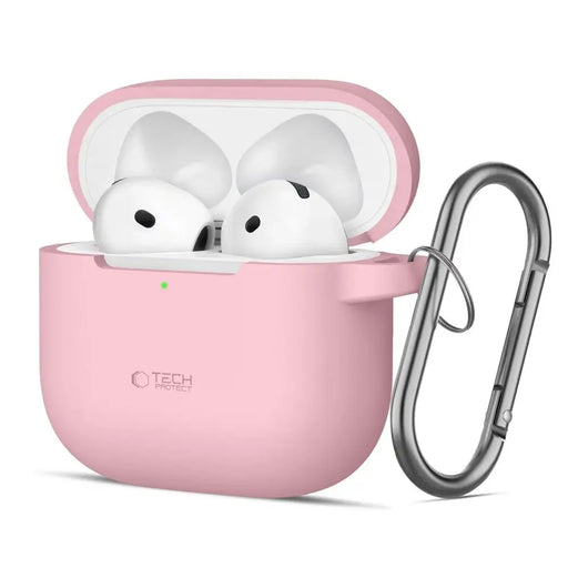 Tech-Protect силиконов калъф с кука за AirPods 4 - розов