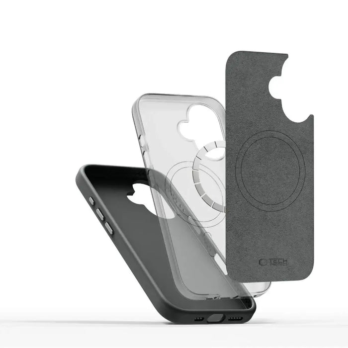 Tech-Protect силиконов PU MagSafe калъф за iPhone 16 - сив