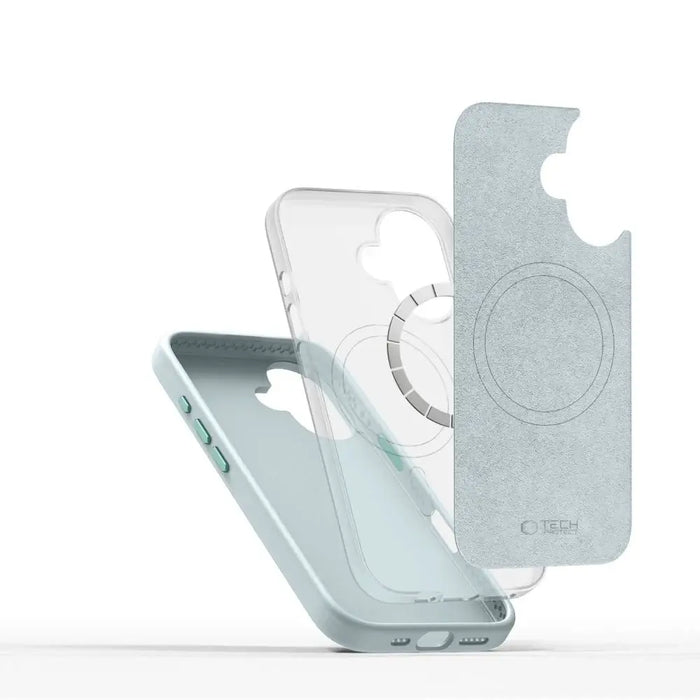 Tech-Protect силиконов PU MagSafe калъф за iPhone 16 - син