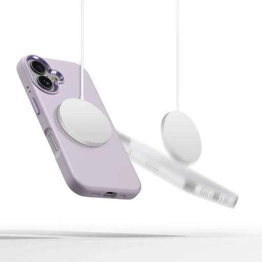 Tech-Protect силиконов PU MagSafe калъф за iPhone 16 - лилав