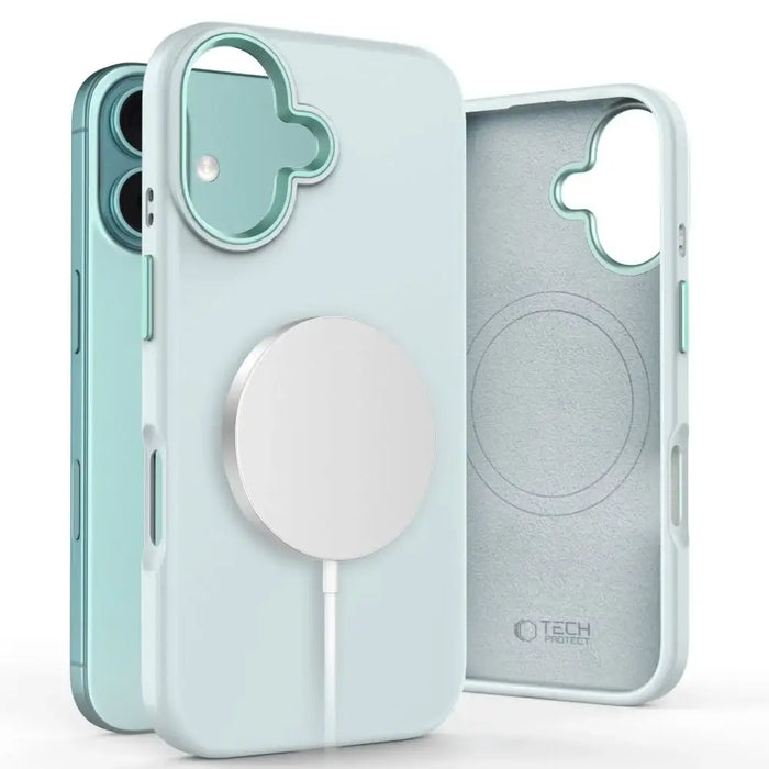 Tech-Protect силиконов PU MagSafe калъф за iPhone 16 - син