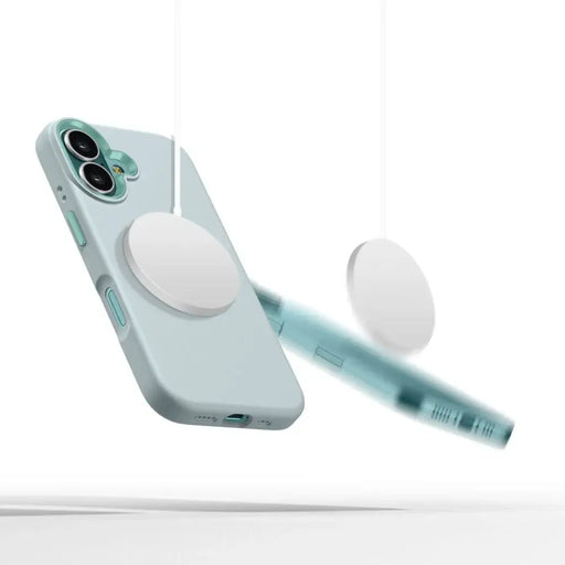 Tech-Protect силиконов PU MagSafe калъф за iPhone 16 - син