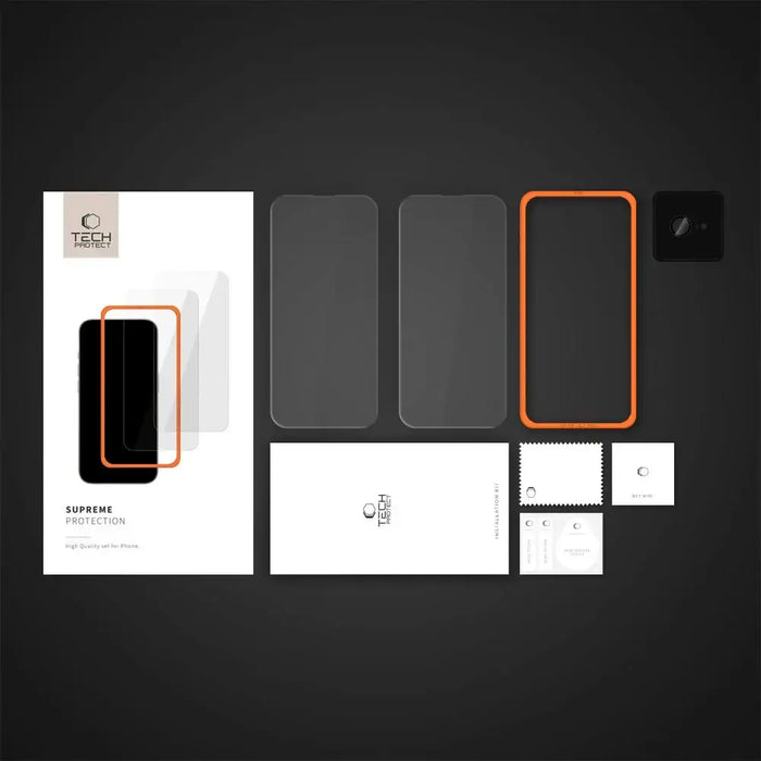 Tech-Protect Supreme Tempered Glass Set 3-Pack за iPhone