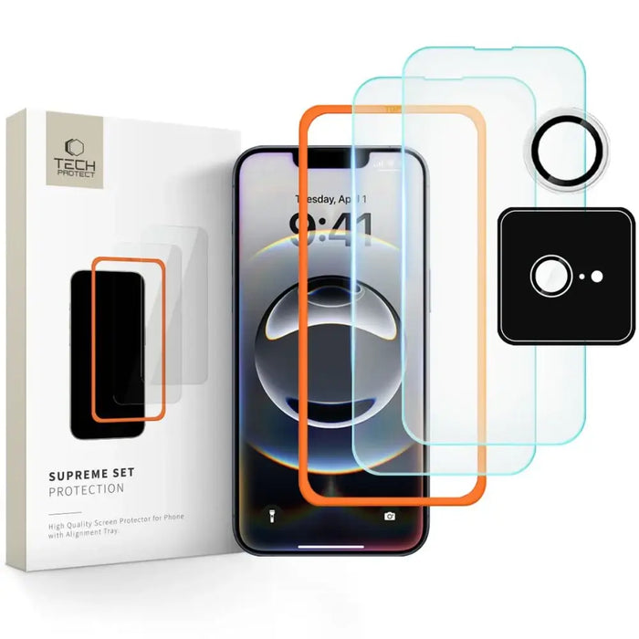 Tech-Protect Supreme Tempered Glass Set 3-Pack за iPhone