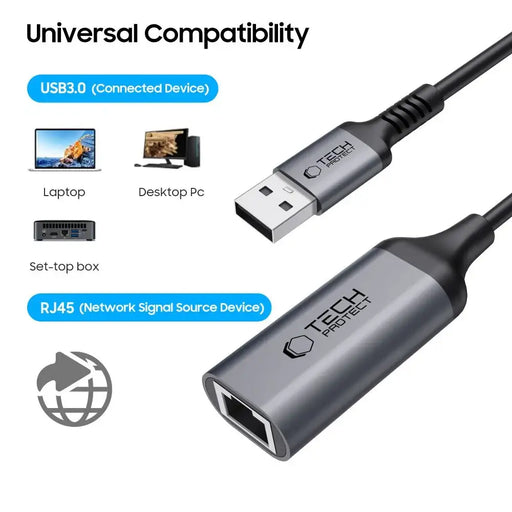 Tech-Protect UltraBoost USB-A 3.0 / Ethernet RJ45 1000Mbps