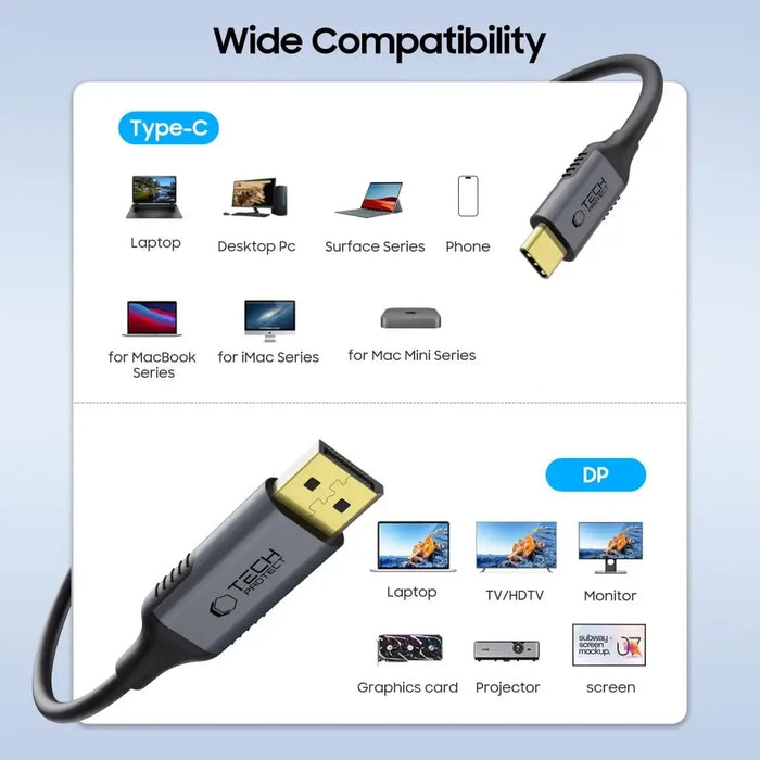 Tech-Protect UltraBoost USB-C към DisplayPort 1.4 8K 60Hz