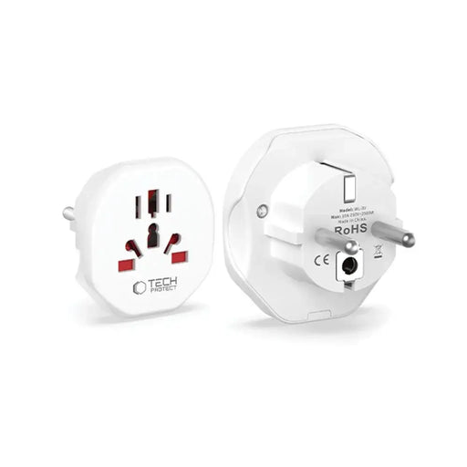 Tech-Protect Universal Travel Adapter to EU - бял