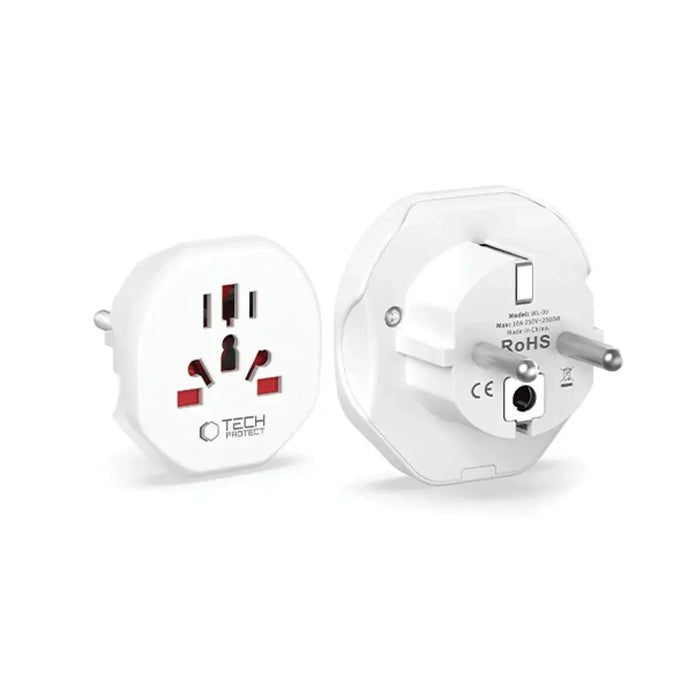 Tech-Protect Universal Travel Adapter to EU - бял