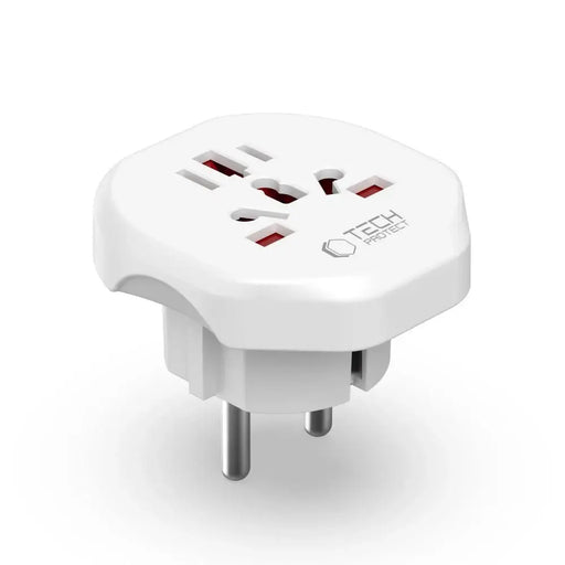 Tech-Protect Universal Travel Adapter to EU - бял