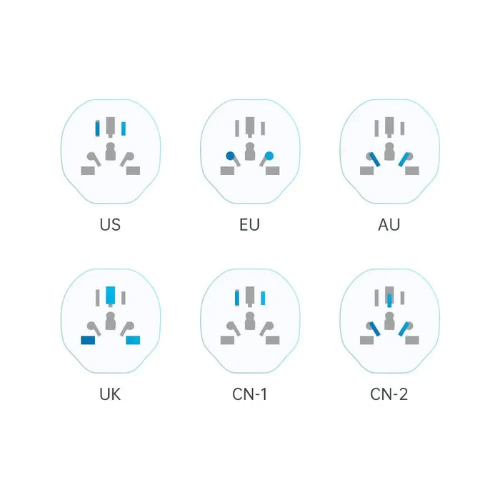 Tech-Protect Universal Travel Adapter to EU - бял