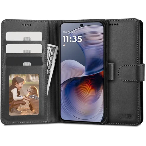 Tech-Protect Wallet Case за Motorola MOTO G55 5G - черен