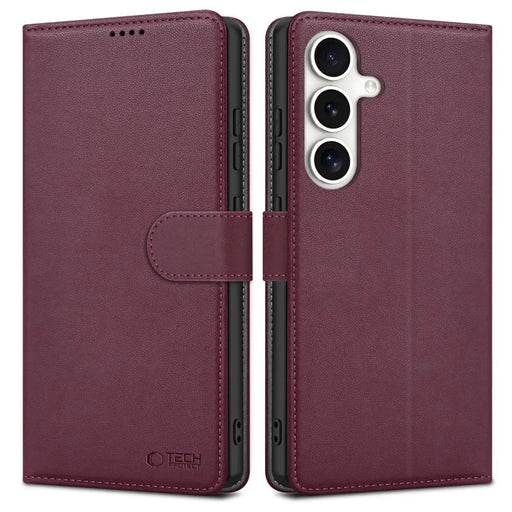 Tech-Protect Wallet Case за Samsung Galaxy S25 - Бордо