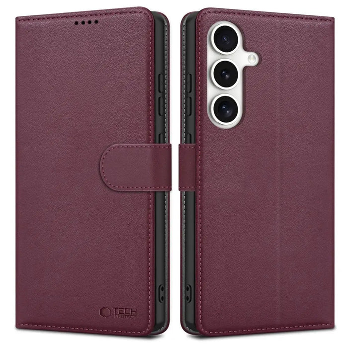 Tech-Protect Wallet Case за Samsung Galaxy S25 - Бордо