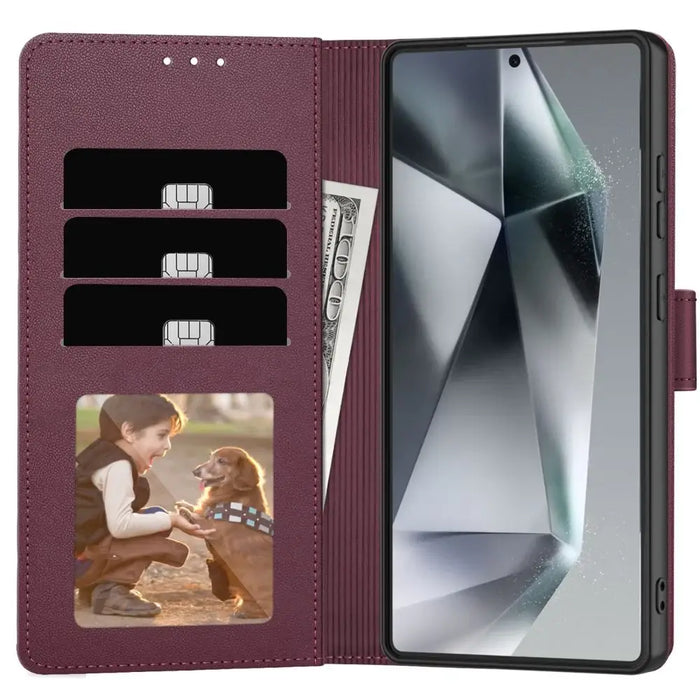 Tech-Protect Wallet Case за Samsung Galaxy S25 - Бордо
