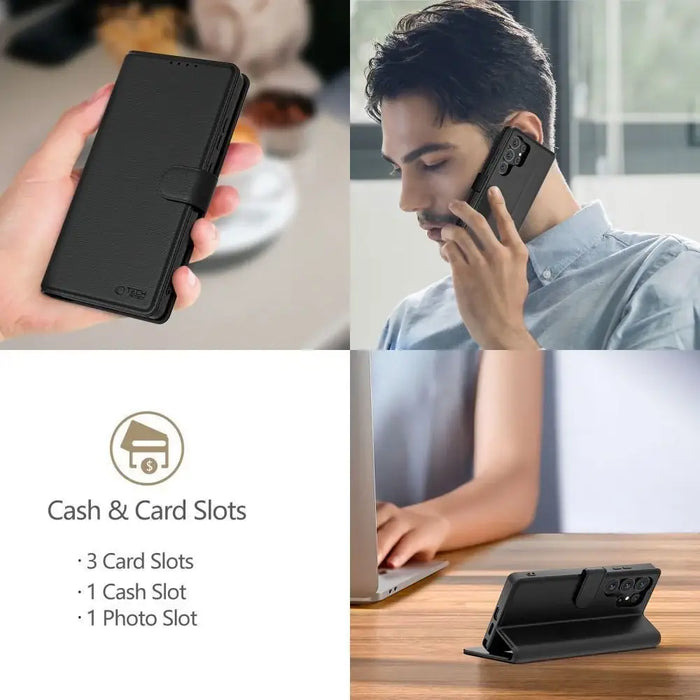 Tech-Protect Wallet Case за Xiaomi Redmi 15C - черен