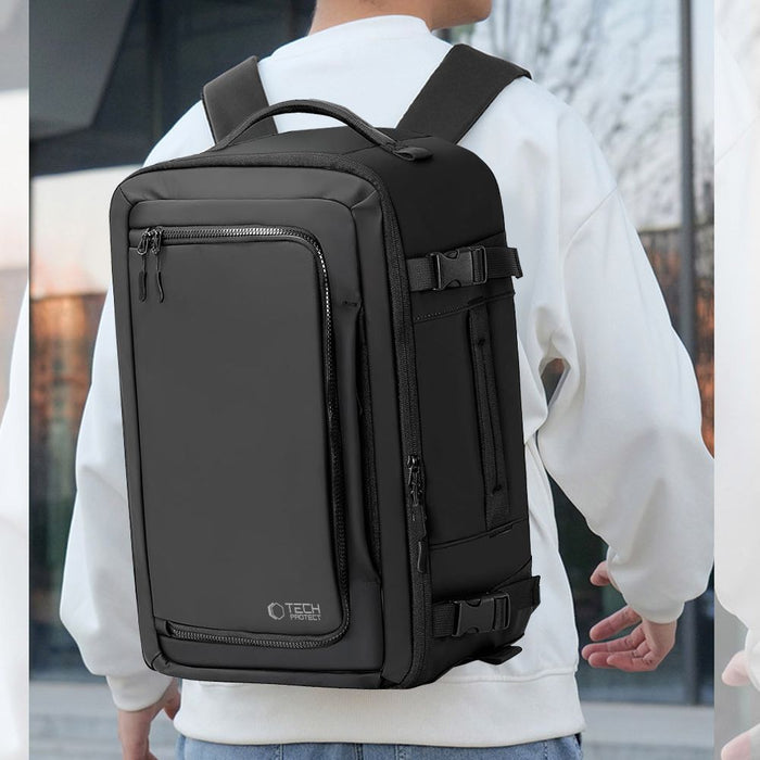 Раница Tech-Protect Defender S50 за Ryanair и Wizzar, 20L лаптоп - черна