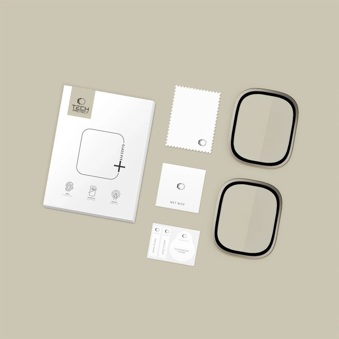 Стъклени пръстени Tech-Protect за Apple Watch Ultra 49 мм, комплект от 2 броя - титаниеви