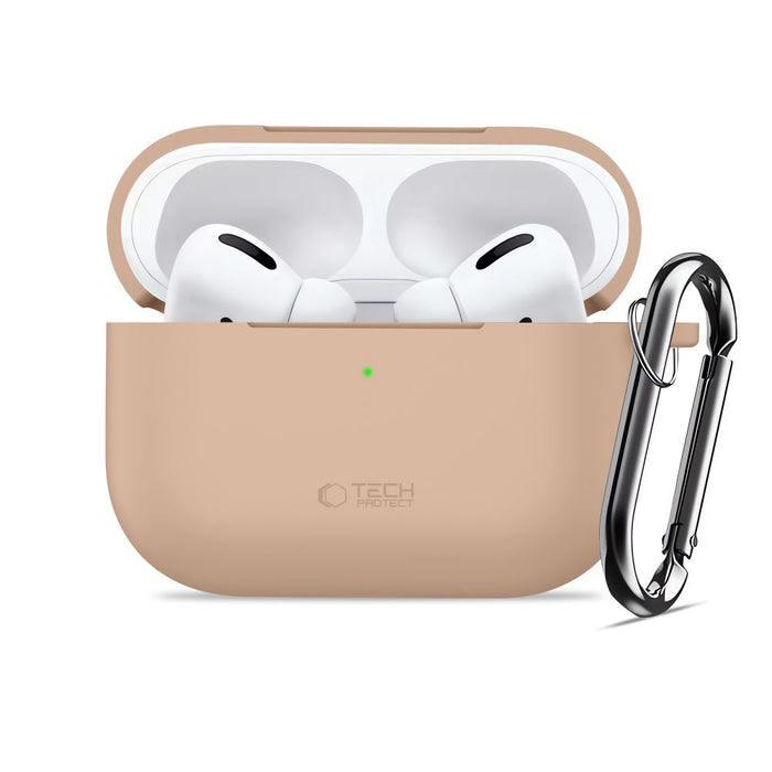 Силиконов калъф Tech-Protect Hook за AirPods Pro - бежов