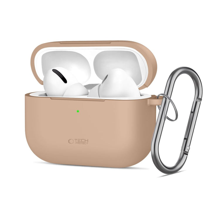 Силиконов калъф Tech-Protect Hook за AirPods Pro - бежов