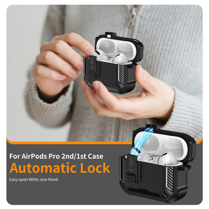 Калъф Tech-Protect Carbonox MagSafe за AirPods Pro - черен