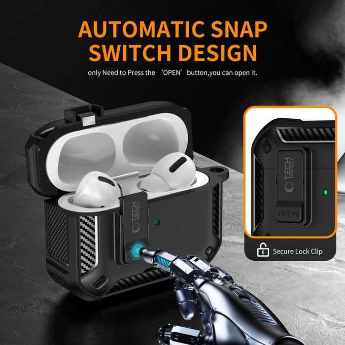 Калъф Tech-Protect Carbonox MagSafe за AirPods Pro - черен