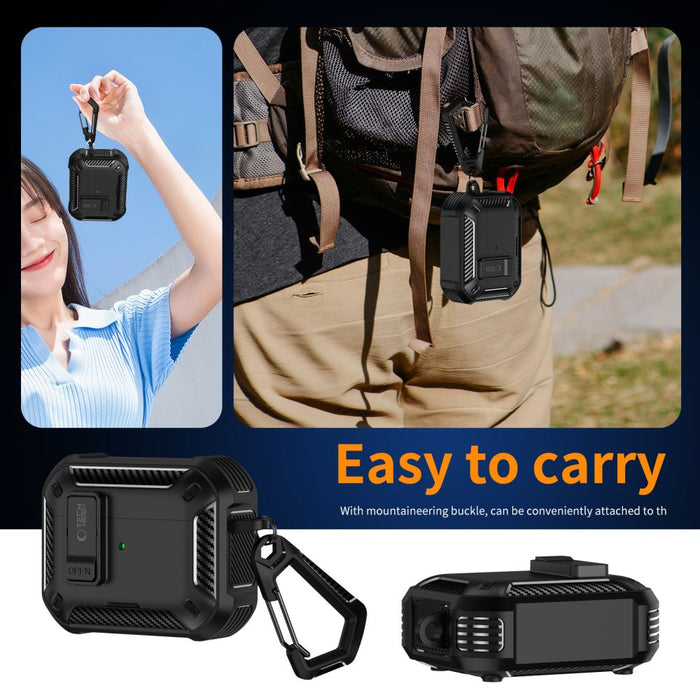 Калъф Tech-Protect Carbonox MagSafe за AirPods Pro - черен