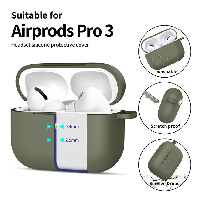 Силиконов калъф Tech-Protect Hook за AirPods Pro - маслиненозелен