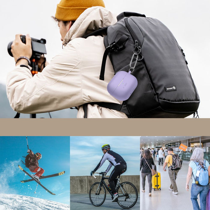 Силиконов калъф Tech-Protect Hook за Samsung Galaxy Buds 3 / 3 FE / 3 Pro - лилав