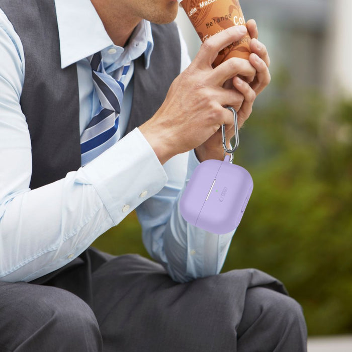 Силиконов калъф Tech-Protect Hook за Samsung Galaxy Buds 3 / 3 FE / 3 Pro - лилав