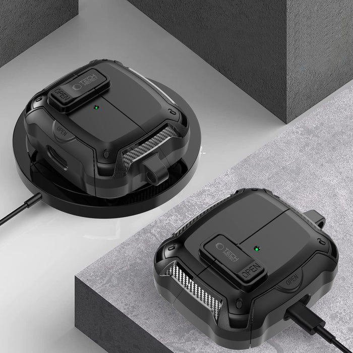 Силиконов калъф Tech-Protect Hook за Samsung Galaxy Buds 3 / 3 FE / 3 Pro - черен