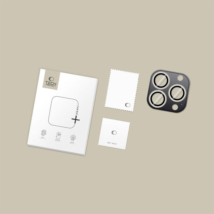 Калъф Tech-Protect Camring Fit+ за камера за iPhone 14 Pro / Max / 15 Pro / Max / 16 Pro / Max / 17 Pro / Max - сребрист