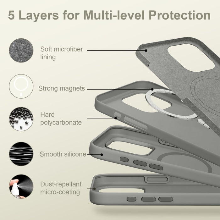 Силиконов калъф Tech-Protect MagSafe за iPhone 17 Pro Max - сив