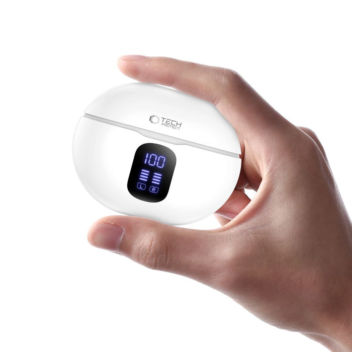 Слушалки Tech-Protect UltraBoost TWS Pro G2 - бели