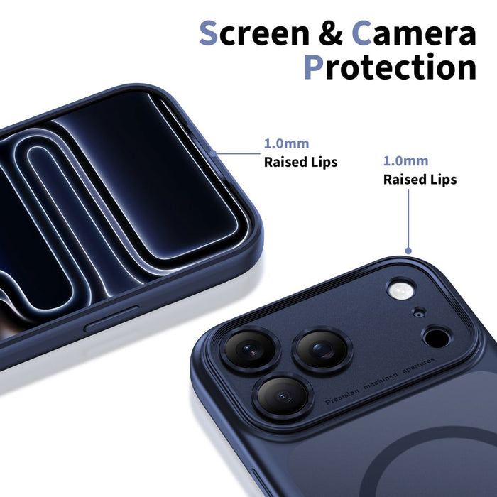 Кейс Tech-Protect Magpeak Magsafe CC за iPhone 17 Pro Max - матово тъмносиньо