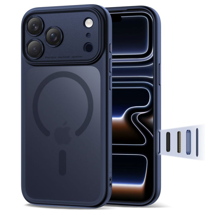 Кейс Tech-Protect Magpeak Magsafe CC за iPhone 17 Pro Max - матово тъмносиньо