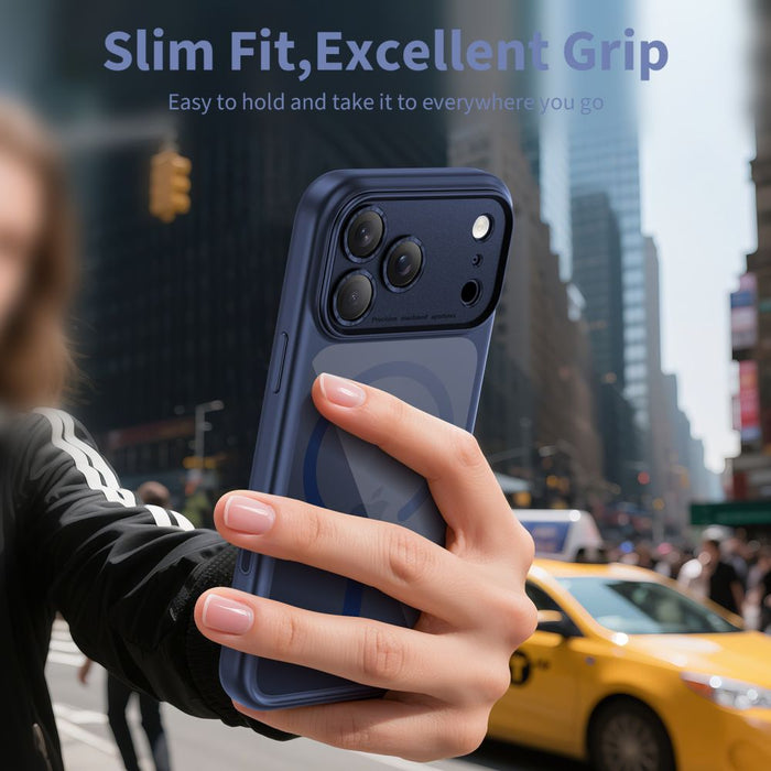 Кейс Tech-Protect Magpeak Magsafe CC за iPhone 17 Pro - прозрачен, тъмносин