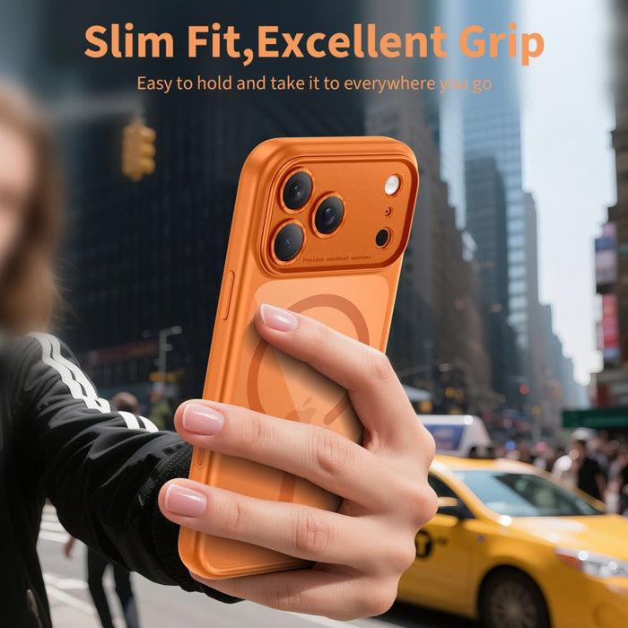 Кейс Tech-Protect Magpeak Magsafe CC за iPhone 17 Pro - прозрачен оранжев