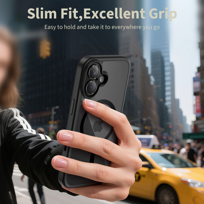 Кейс Tech-Protect Magpeak Magsafe CC за iPhone 17 - прозрачен черен