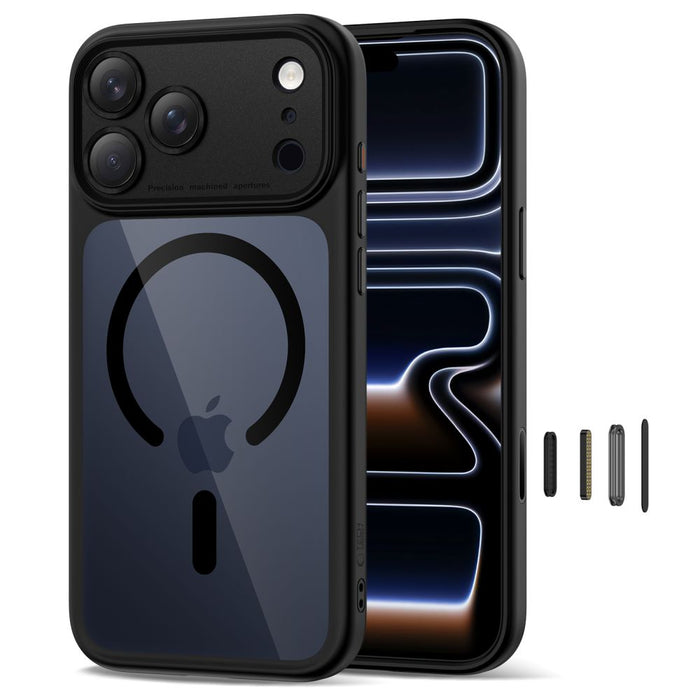 Кейс Tech-Protect Magpeak Magsafe CC за iPhone 17 Pro - прозрачен черен