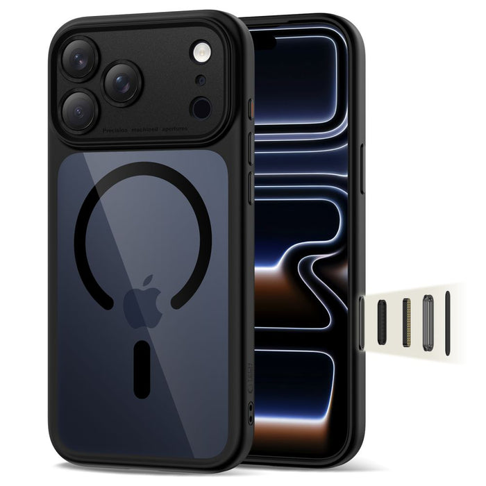 Кейс Tech-Protect Magpeak Magsafe CC за iPhone 17 Pro - прозрачен черен