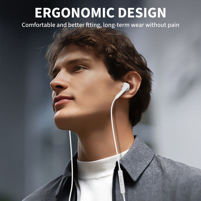 Tech-Protect Ultraboost Core Mini Jack кабелни слушалки - бели