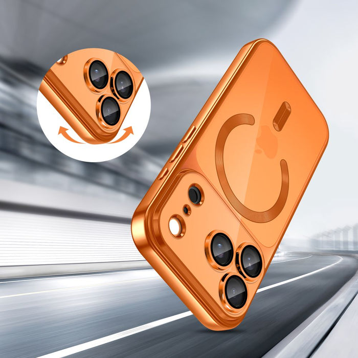 Кейс Tech-Protect MagFlex MagSafe за iPhone 17 Pro - прозрачен оранжев