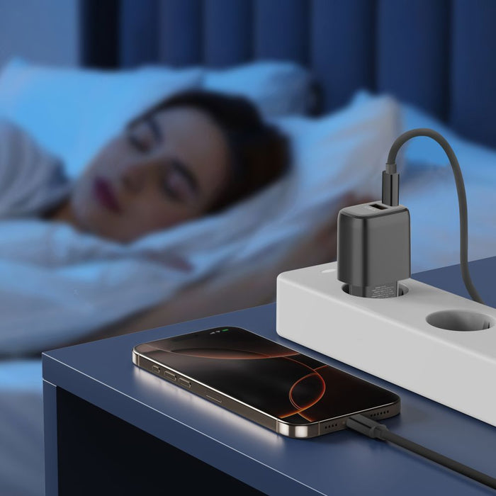 Зарядно за стена Tech-Protect NCA45W-GAN с 2 порта USB-C / USB-A 45W - черно