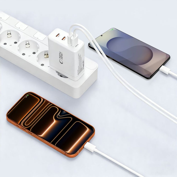 Tech-Protect NC140W-GAN 4-портово 140W зарядно за стена - бяло