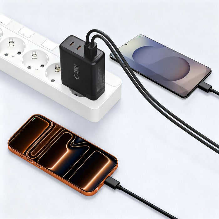 Tech-Protect NC140W-GAN 4-портово 140W зарядно за стена - черно