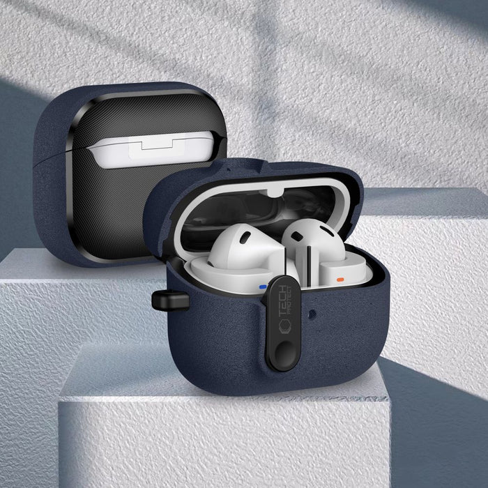Тънък калъф Tech-Protect Hook за Samsung Galaxy Buds 3 / 3 FE / 3 Pro - тъмносин