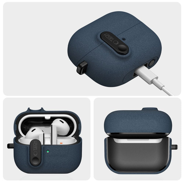 Тънък калъф Tech-Protect Hook за Samsung Galaxy Buds 3 / 3 FE / 3 Pro - тъмносин