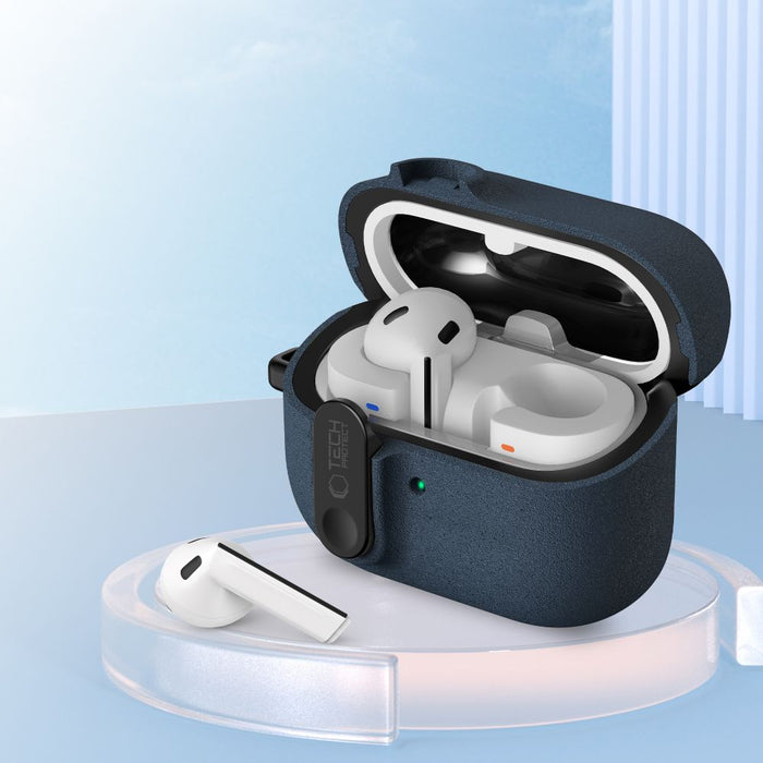 Тънък калъф Tech-Protect Hook за Samsung Galaxy Buds 3 / 3 FE / 3 Pro - тъмносин